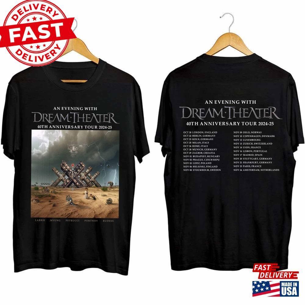 Dream Theater 40th Anniversary Tour Shirt Band Fan 2 Sided